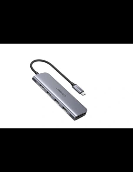Adaptér 5v1 UGREEN Hub USB-C na 3 porty USB-A 3.0 + HDMI + TF/SD (šedý)