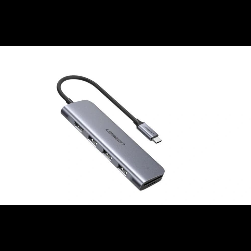Adaptér 5v1 UGREEN Hub USB-C na 3 porty USB-A 3.0 + HDMI + TF/SD (šedý) - 1