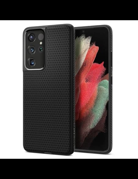 Spigen Samsung Case Liquid Air Galaxy S21 Ultra Matt Schwarz