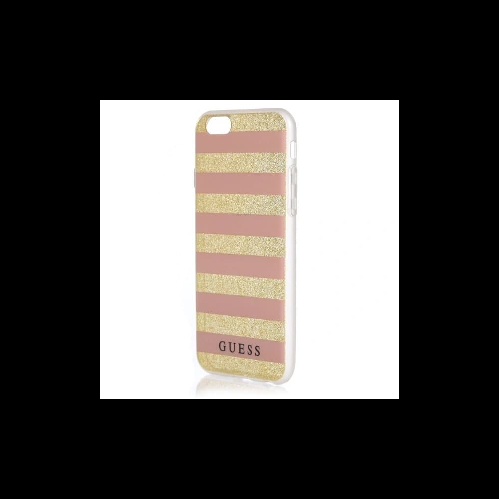 Etui Guess GUHCP7STGPI Apple iPhone 7 arany/rózsaszín kemény tok Ethnic Chic Stripes 3D