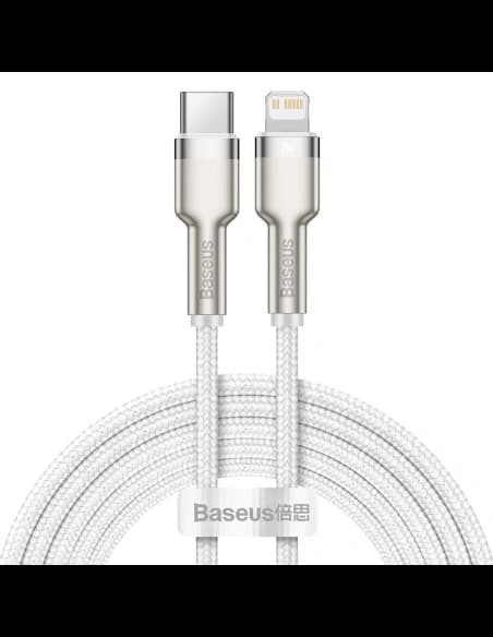 Kabel USB-C do Lightning Baseus Cafule, PD, 20W, 2m (bílý)