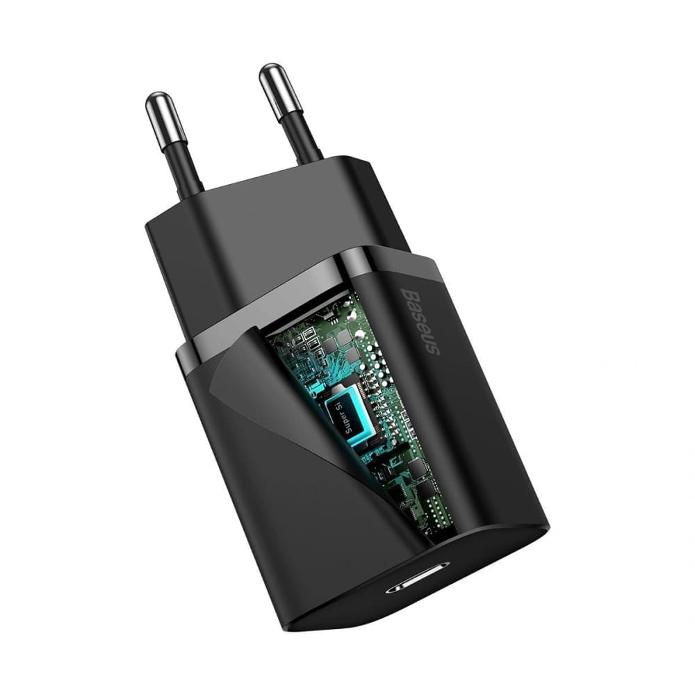 Baseus Ladegerät Super Si Quick Charger 1C 20W mit USB-C zu Lightning Kabel 1m (schwarz) - 5