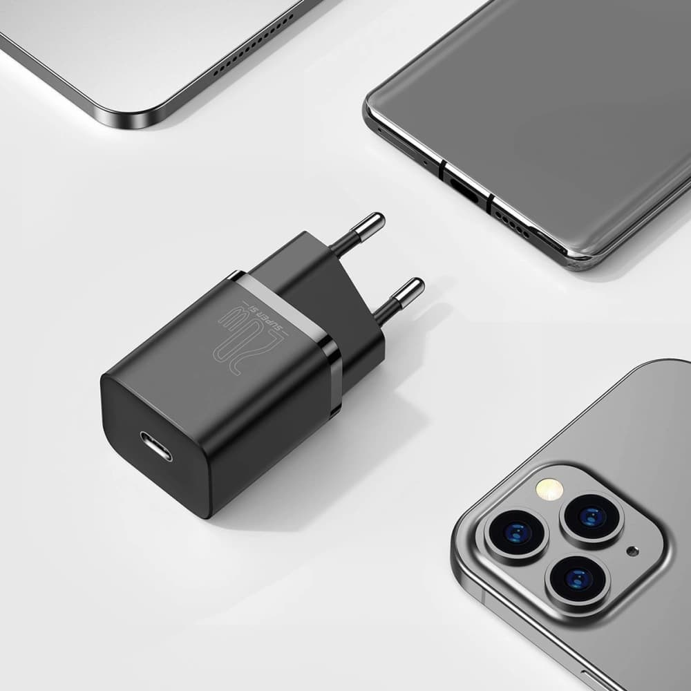 Baseus Ladegerät Super Si Quick Charger 1C 20W mit USB-C zu Lightning Kabel 1m (schwarz) - 9