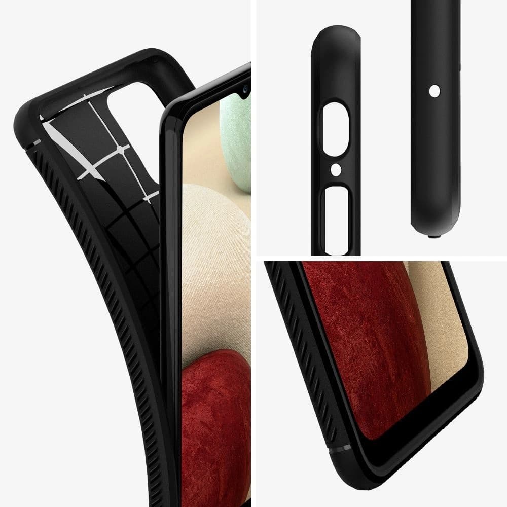 Etui Spigen Rugged Armor Samsung Galaxy A12 Negru Mat - 3