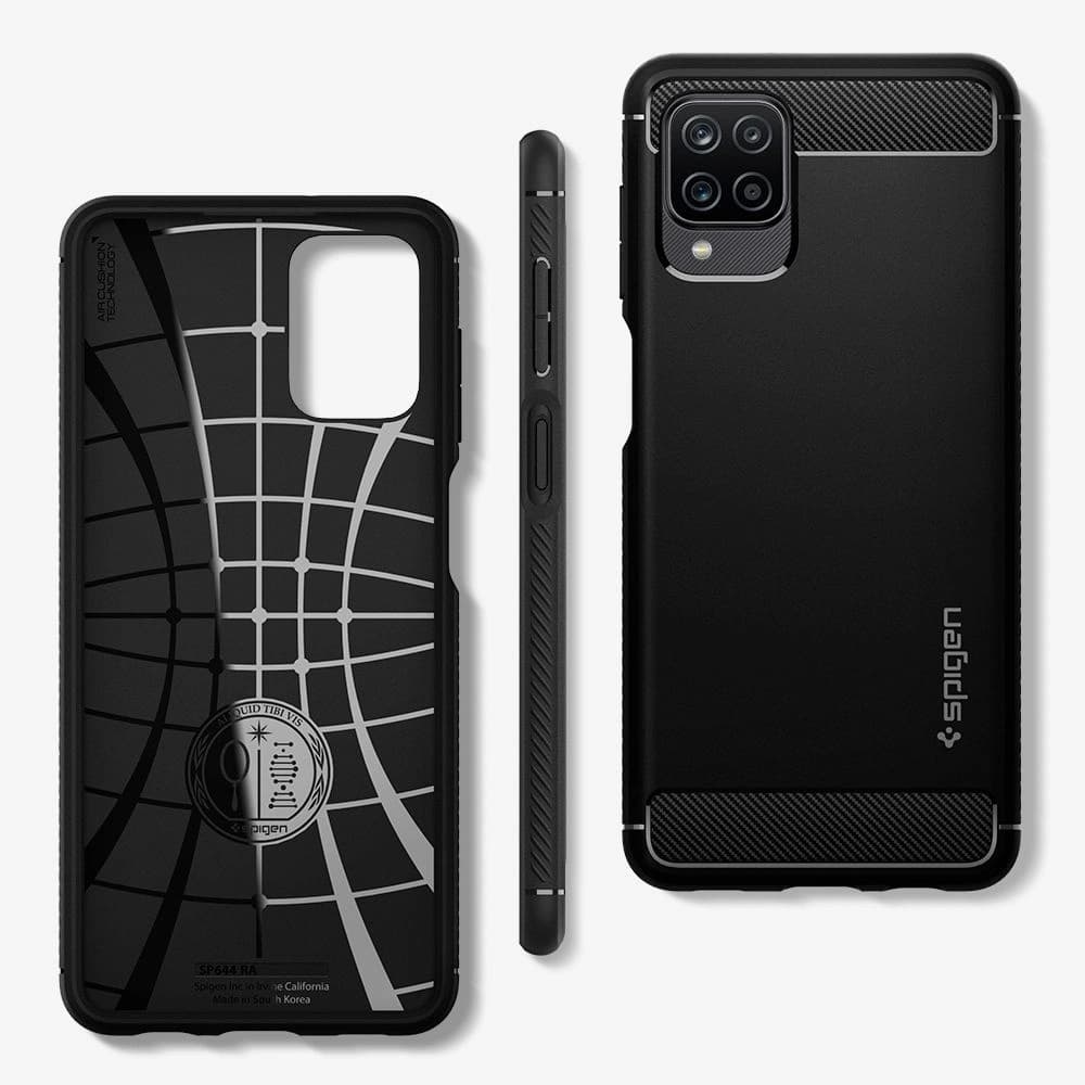 Etui Spigen Rugged Armor Samsung Galaxy A12 Negru Mat - 4