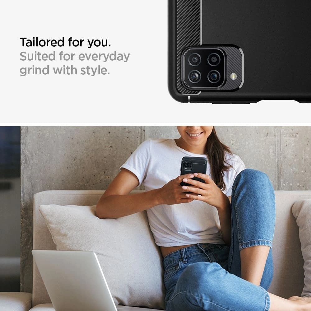 Etui Spigen Rugged Armor Samsung Galaxy A12 Negru Mat - 6