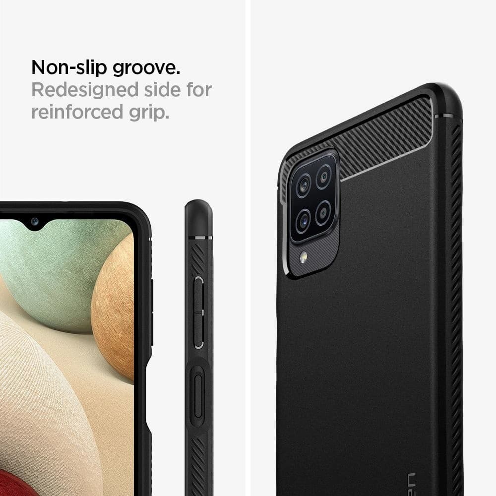 Etui Spigen Rugged Armor Samsung Galaxy A12 Negru Mat - 8