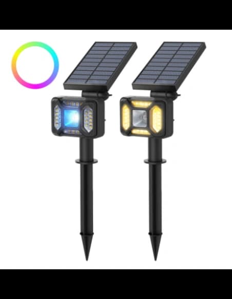 Blitzwolf BW-OLT5 Außen-LED-Solarlampe mit Dämmerungssensor, 1800mAh, RGB
