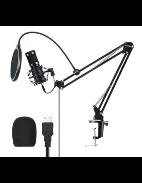 Mikrofon studyjny / pojemnościowy USB BlitzWolf BW-CM2, statyw, filtr pop