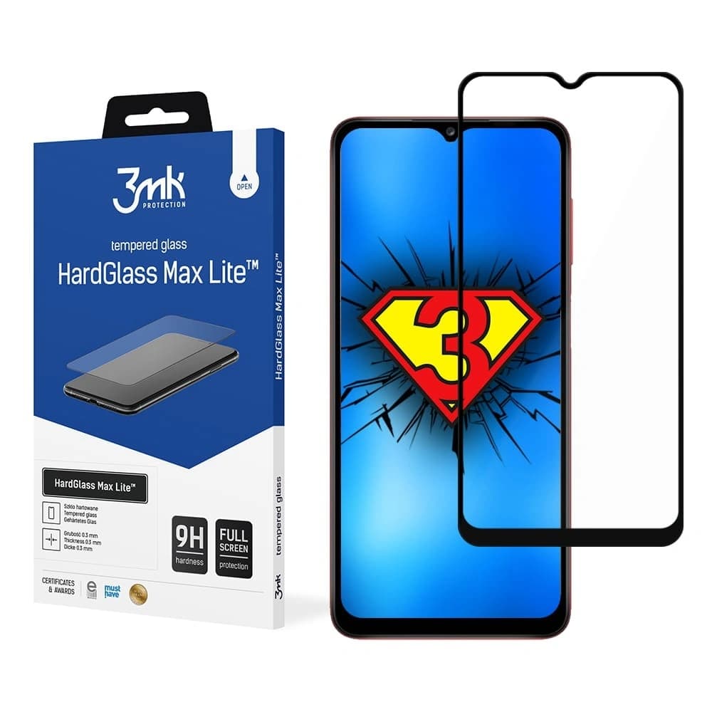 Tvrzené sklo 3MK HardGlass Max Lite Samsung Galaxy A02s černé