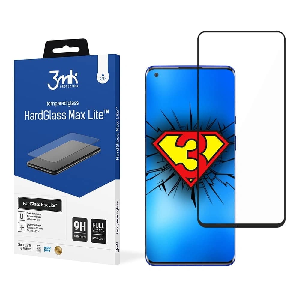 3MK HardGlass Max Lite OnePlus 8T/OnePlus 9 black - 1