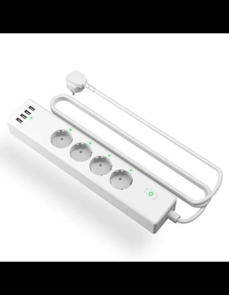 Inteligentna listwa zasilająca WiFi Meross MSS425F, 4 gniazda + 4x USB
