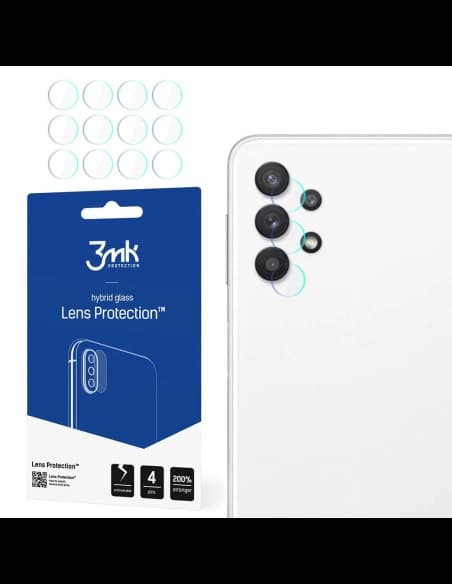 Hibrid üveg a fényképezőgép lencséjéhez 3MK Lencsevédő Samsung Galaxy A32 5G [4 PACK]