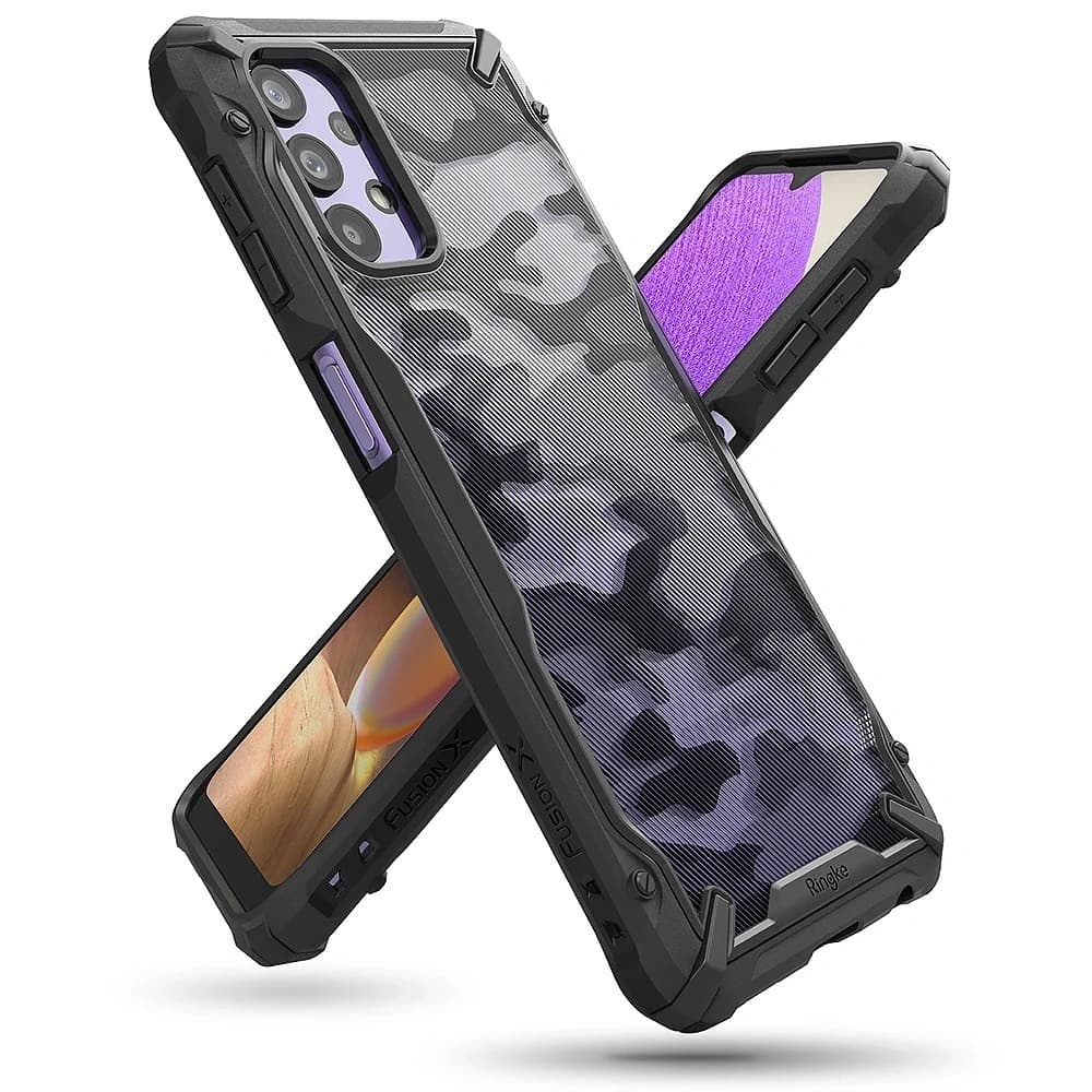 Etui Ringke Fusion-X Design Samsung Galaxy A32 5G Camo (Moro) Fekete