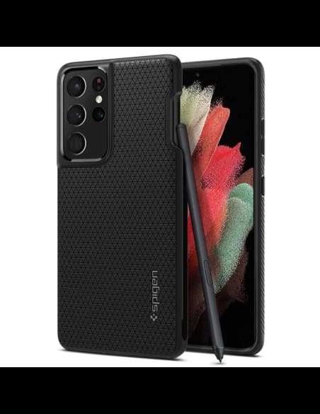 Spigen Samsung Case Liquid Air Pen Galaxy S21 Ultra Matt Schwarz