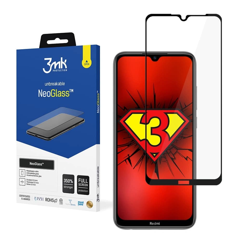 3MK Schutzglas NeoGlass Redmi Note 8T Full Cover schwarz