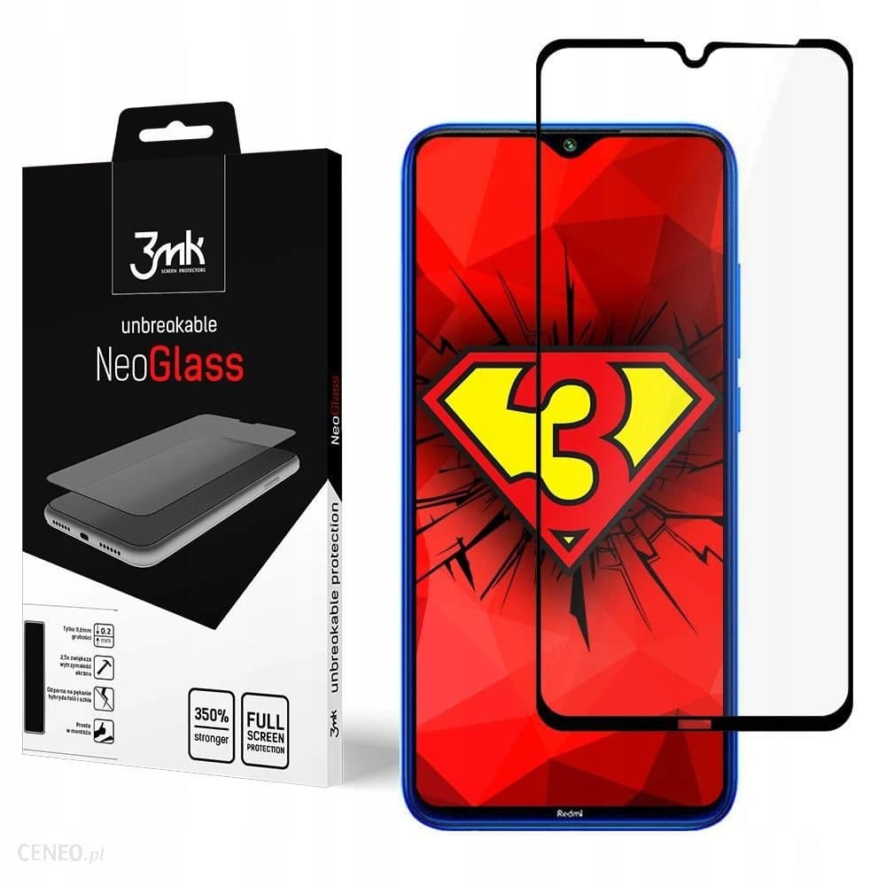 3MK Schutzglas NeoGlass Redmi Note 8 Full Cover schwarz