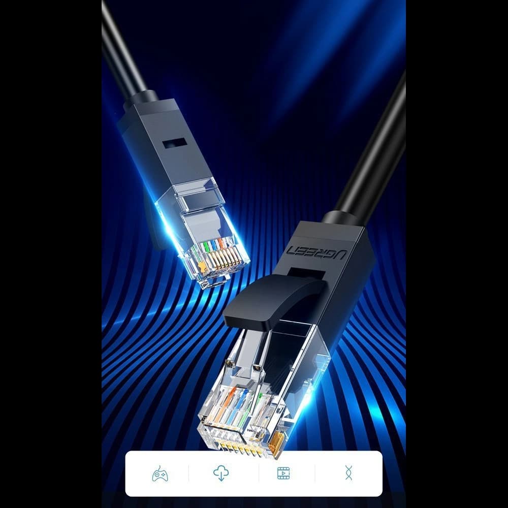UGREEN kabel internetový síťový Ethernet patchcord RJ45 Cat 6 UTP 1000Mbps 20m černý (20166) - 2