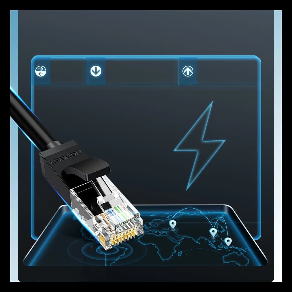 UGREEN kabel internetový síťový Ethernet patchcord RJ45 Cat 6 UTP 1000Mbps 20m černý (20166) - 4