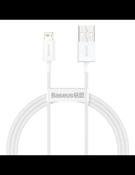 USB-kábel Lightning Baseus Superior Series, 2.4A, 1m (fehér)