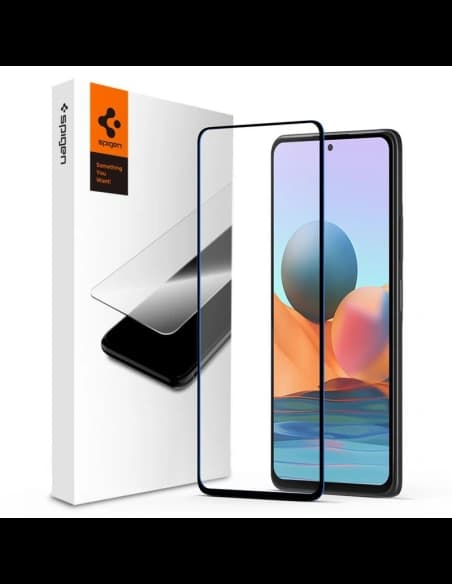 Edzett üveg Spigen GLAS.tR Slim Redmi Note 10/10S Fekete