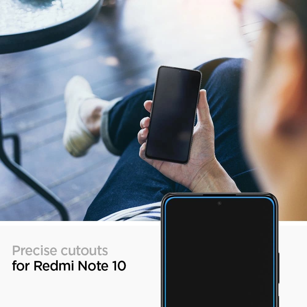 Tvrzené sklo Spigen GLAS.tR Slim Redmi Note 10/10S Black - 7