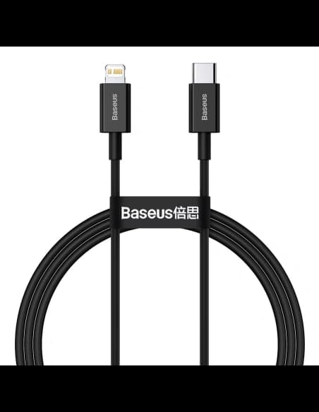 Kabel USB-C do Lightning Baseus Superior Series, 20W, PD, 1m (černý)