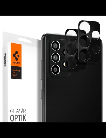 Edzett üveg Spigen Optik fényképezőgép lencséhez Samsung Galaxy A72 Fekete