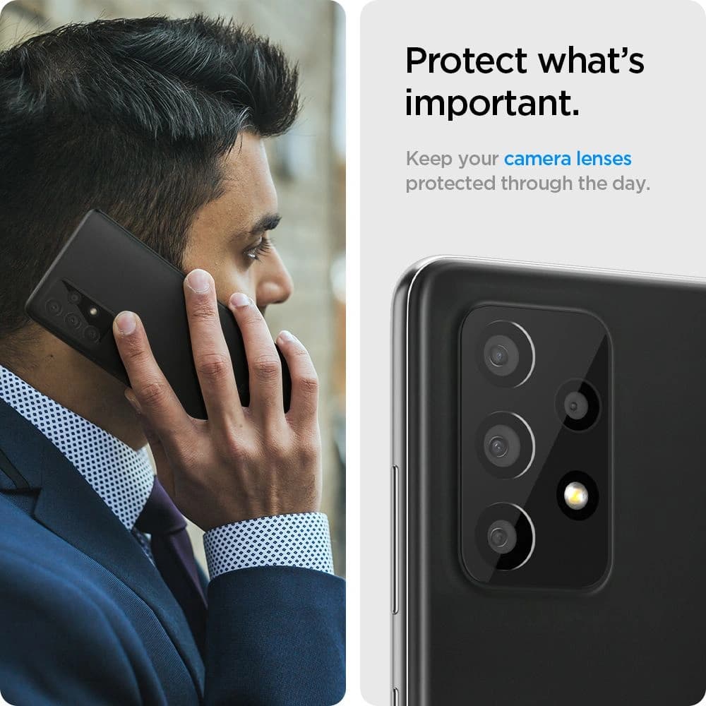 Edzett üveg Spigen Optik fényképezőgép lencséhez Samsung Galaxy A72 Fekete - 4