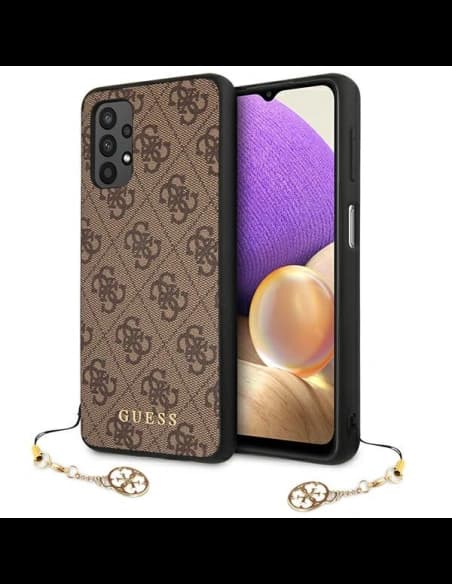 Etui Guess GUHCA325GF4GBR Samsung Galaxy A32 LTE hnědý/brown tvrdý obal 4G Charms Collection