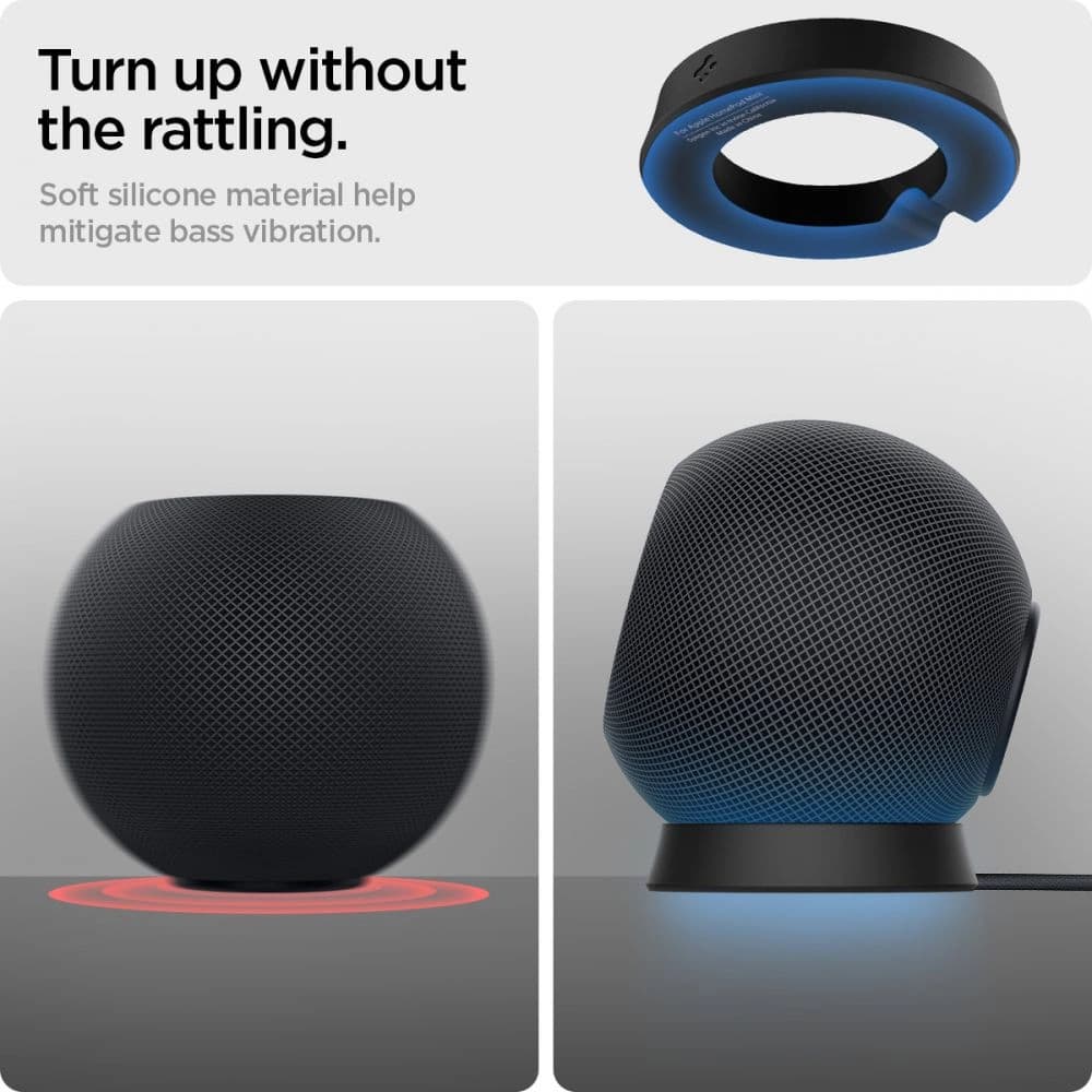 Spigen Apple Ständer Silikon Fit HomePod mini Ständer Schwarz - 8