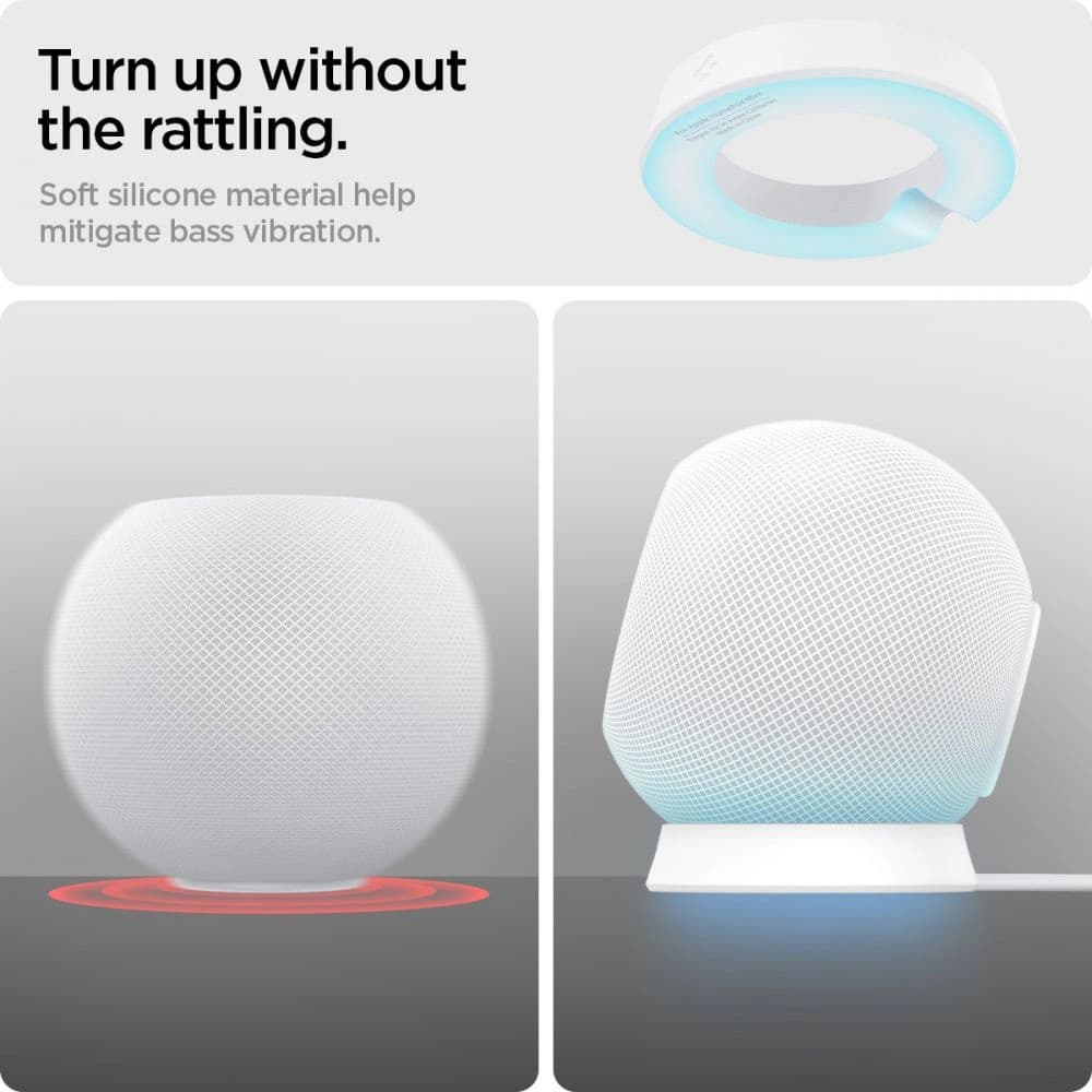 Spigen Apple Ständer Silikon Fit HomePod mini Ständer Weiß - 9