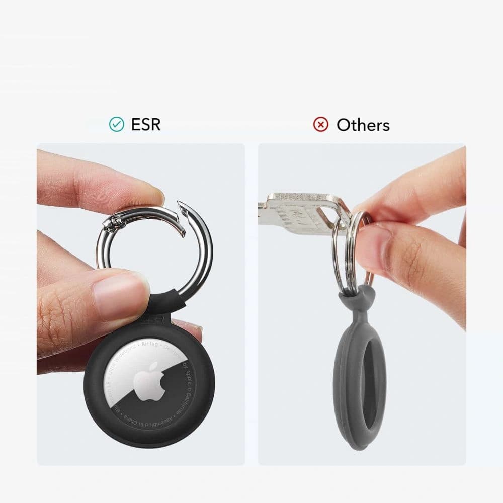 Silikonowe etui ESR Cloud Apple AirTag Black & Black - 6