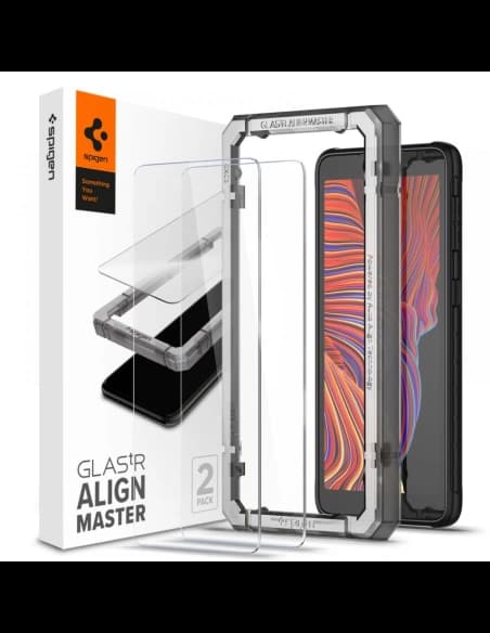Sticlă securizată Spigen GLAS.tR Slim AlignMaster Samsung Galaxy Xcover 5 [2 PACK]