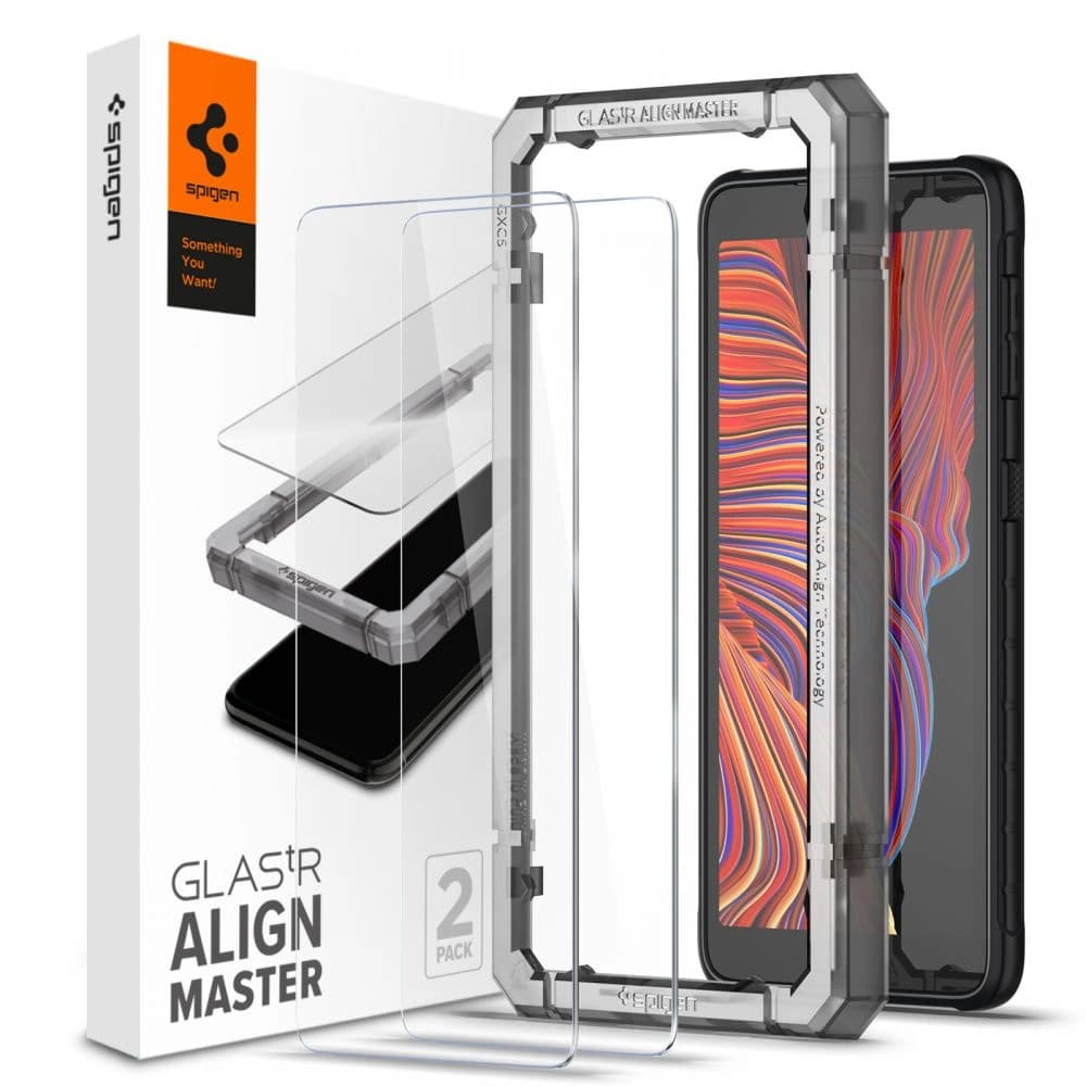 Sticlă securizată Spigen GLAS.tR Slim AlignMaster Samsung Galaxy Xcover 5 [2 PACK] - 1
