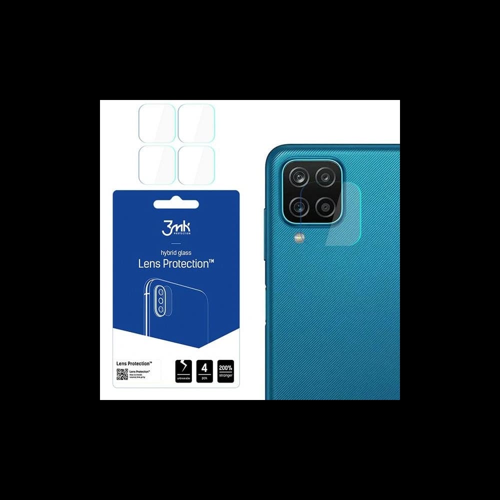 3MK Samsung Hybridglas für Kameraobjektiv Objektivschutz Galaxy M12 [4 PACK] - 1