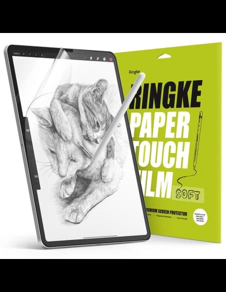Folia Ringke Film Touch din Hârtie Soft pentru Apple iPad Pro 12.9 2018/2020/2021 (3., 4. și 5. generație) [2 PACK]