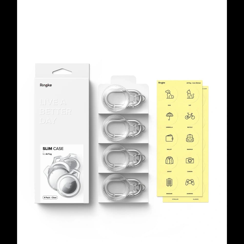Ringke Apple Case Slim AirTag Klar [4 PACK] - 13