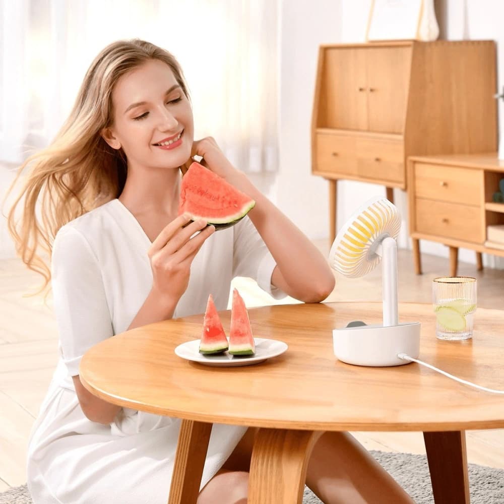 Stolní ventilátor Baseus Hermit s indukční nabíječkou 10W (bílý) - 7