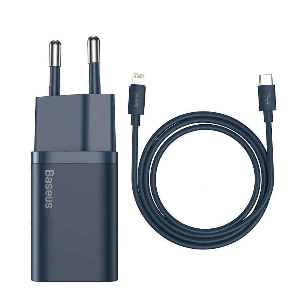Încărcătorul de rețea Baseus Super Si Quick Charger 1C 20W cu cablu USB-C la Lightning de 1m (albastru) - 1