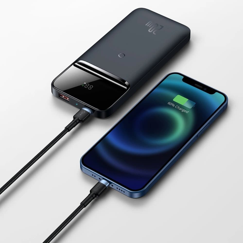 Powerbank Baseus Magnetic s indukčním nabíjením, 10000mAh, 20W, USB + USB-C (modrý) - 7