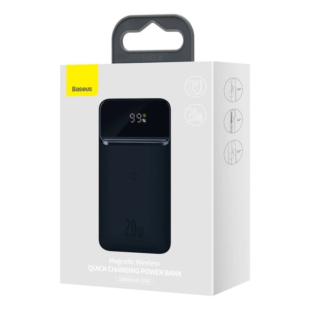 Powerbank Baseus Magnetic s indukčním nabíjením, 10000mAh, 20W, USB + USB-C (modrý) - 10