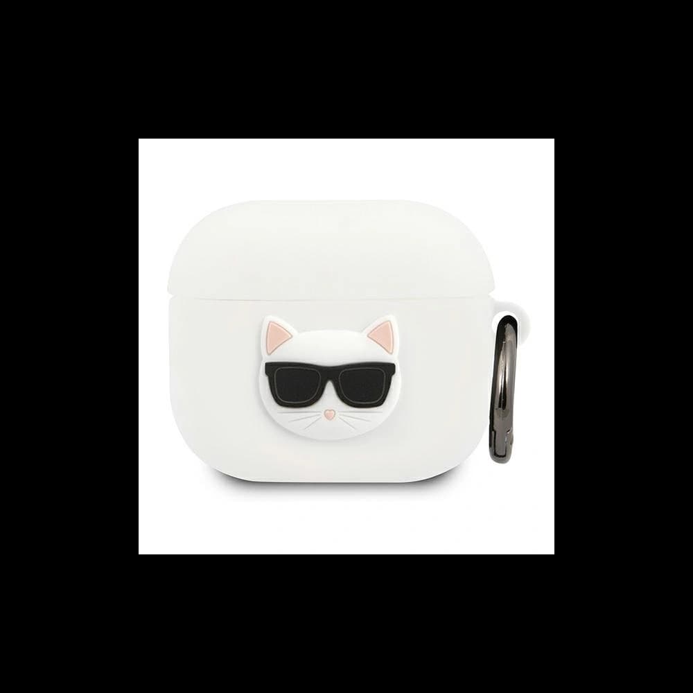 Etui Karl Lagerfeld KLACA3SILCHWH Apple AirPods 3 kryt bílý/white silikon Choupette