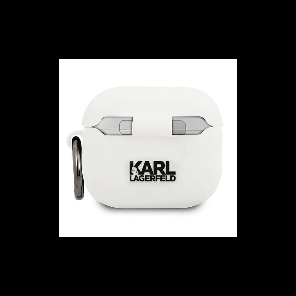 Etui Karl Lagerfeld KLACA3SILCHWH Apple AirPods 3 kryt bílý/white silikon Choupette - 2