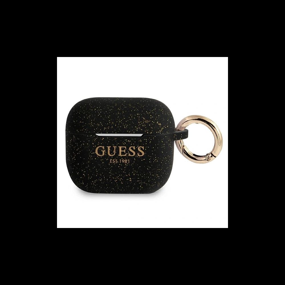 Guess GUA3SGGEK Apple AirPods 3 cover black Silicone Glitter - 1
