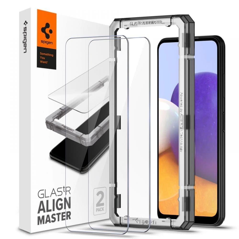 Spigen Samsung Gehärtetes Glas GLAS.tR Slim AlignMaster Galaxy A22 5G [2 PACK] - 1