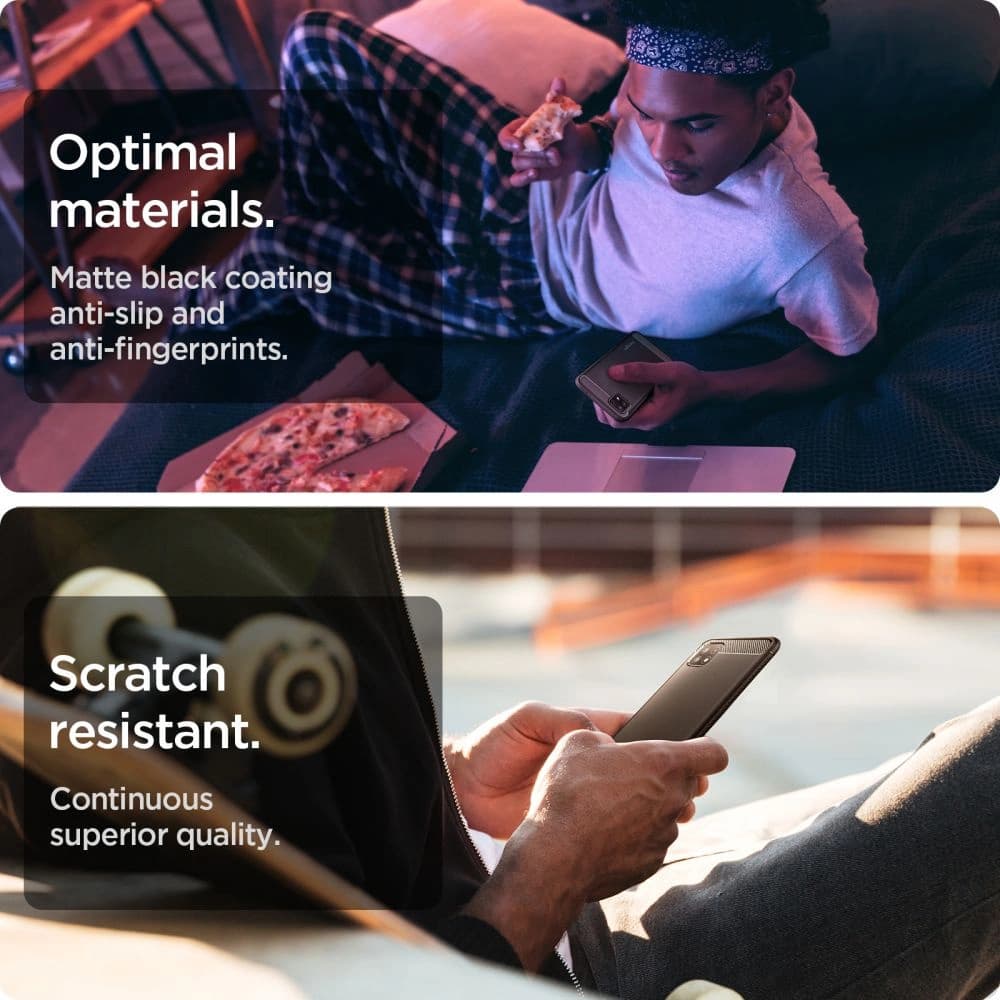 Spigen Samsung Gehäuse Rugged Armor Galaxy A22 5G Mattschwarz - 7