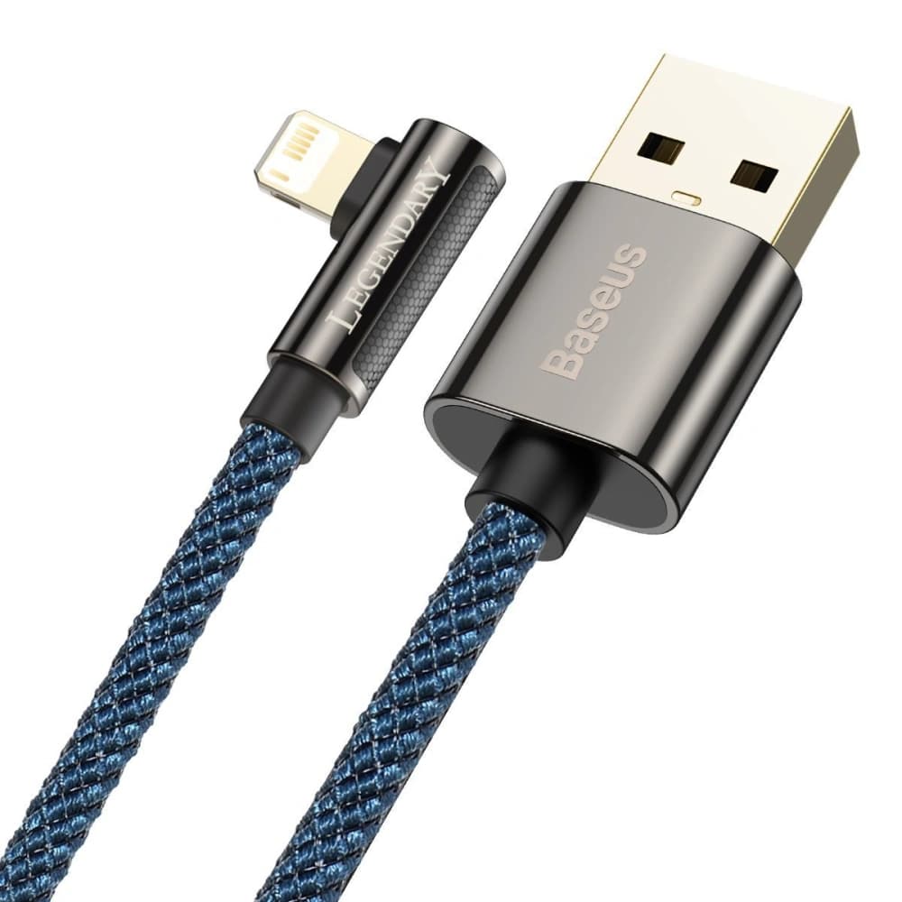 USB Lightning szögletes kábel Baseus Legend Series, 2.4A, 1m (kék) - 3