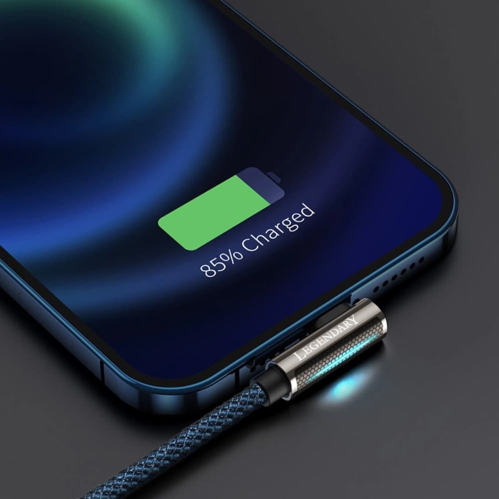 USB Lightning szögletes kábel Baseus Legend Series, 2.4A, 1m (kék) - 9