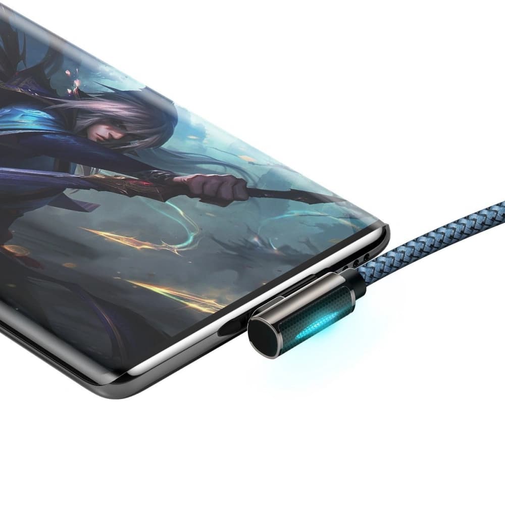 Kabel USB do USB-C kątový Baseus Legend Series, 66W, 1m (modrý) - 4